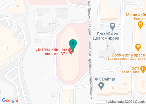 Детская больница №7 Печерского района, Поликлиника и Отделение челюстно-лицевой хирургии - на карте