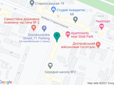 Стоматология на Старокозацкой - на карте Стоматология на Старокозацкой - на карте