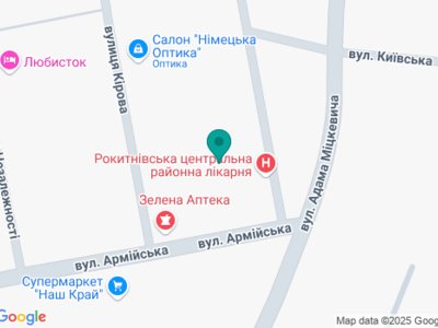 КНП Рокитнівська багатопрофільна лікарня інтенсивного лікування - на карте